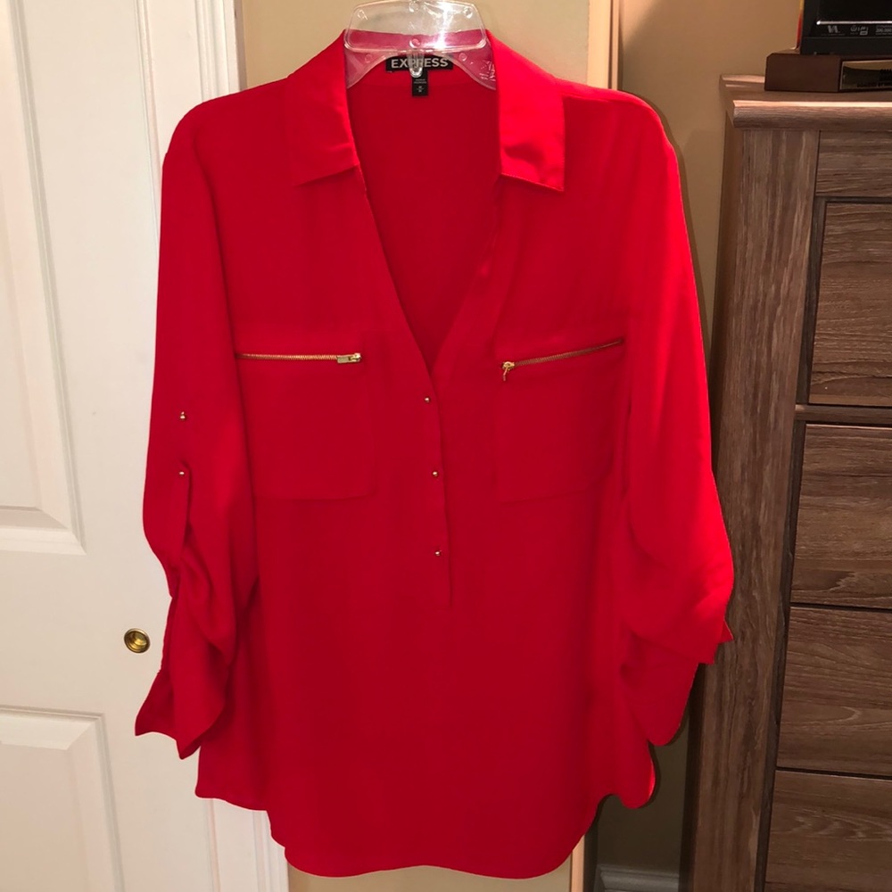 Express Red Dress Shirt